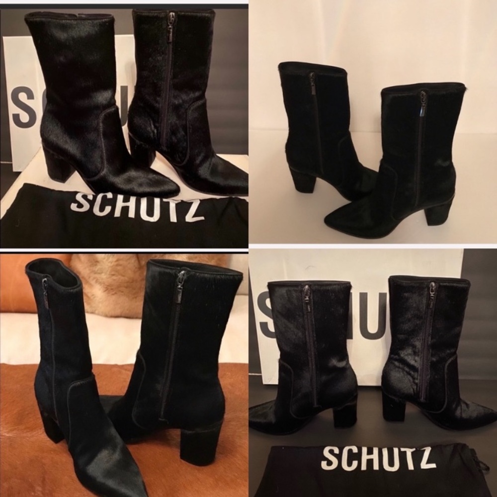 Schutz Pony Hair Boots (7.5) 3’in heel. - Picture 3 of 14